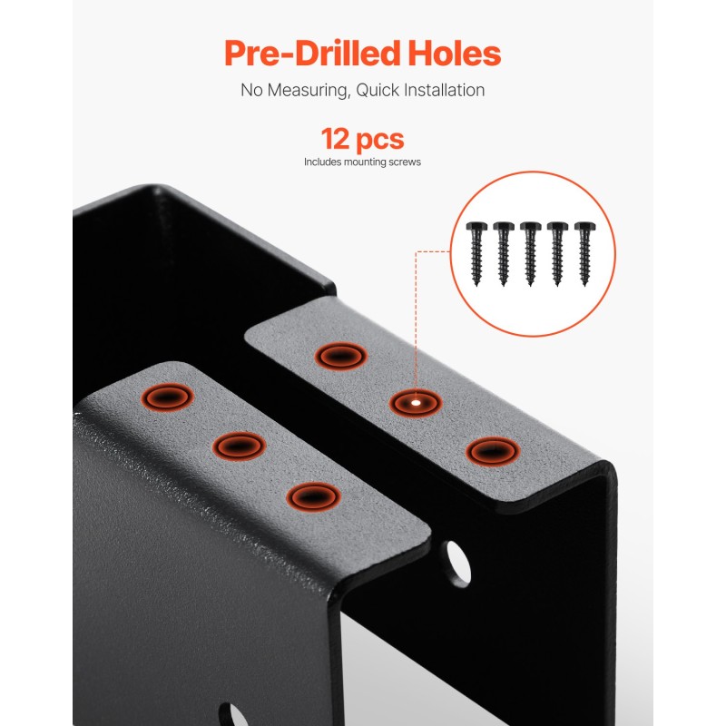 Teräspalkkikannatin piilokiinnitteinen 49 x 92 mm 2x4 puupalkille säänkestävä 12 kpl