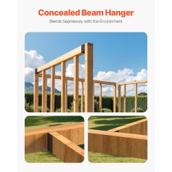 Teräspalkkikannatin piilokiinnitteinen 49 x 92 mm 2x4 puupalkille säänkestävä 12 kpl