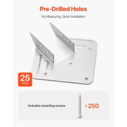 Teräksiset korroosionkestävät kattotuolien kiinnikkeet 25 kpl ulkokäyttöön