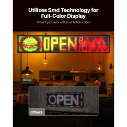 LED-mainoskyltti täysvärinen P10 joustava 990x190 mm alumiinirunkoinen ohjelmoitava