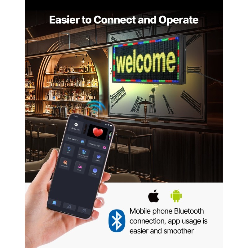 Täysivärinen P5 LED-mainostaulu ohjelmoitava taipuisa alumiinirunkoinen sisäkäyttöön