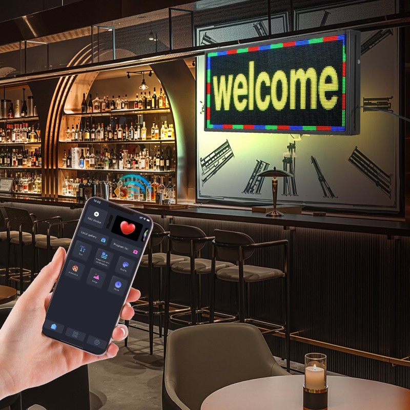 Täysivärinen P5 LED-mainostaulu ohjelmoitava taipuisa alumiinirunkoinen sisäkäyttöön