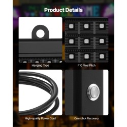 LED-mainostaulu P10 täysvärinen alumiinirunkoinen 990x350x55 mm vierivä teksti liikkeisiin