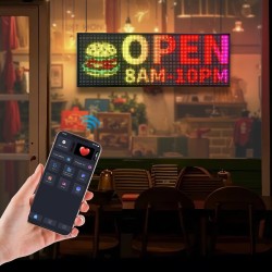 LED-mainostaulu P10 täysvärinen alumiinirunkoinen 990x350x55 mm vierivä teksti liikkeisiin