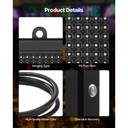 Ohjelmoitava täysivärinen LED-mainostaulu P6 alumiinirunko 990x412 mm