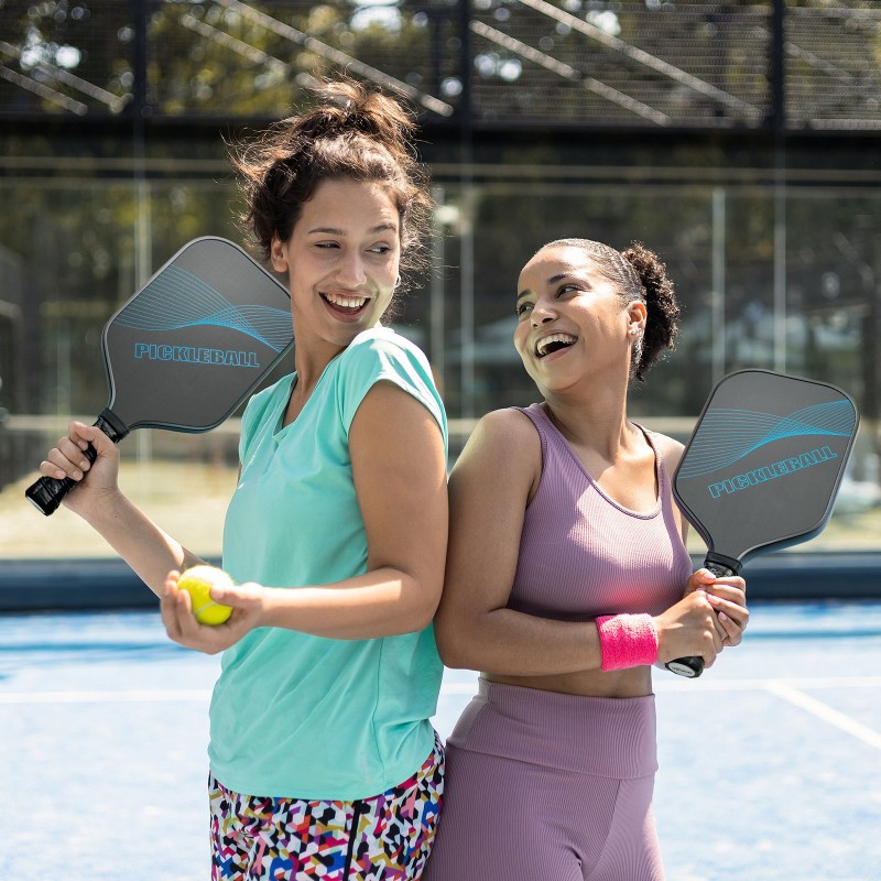 Pickleball-maila T700-hiilikuitupinta PP-hunajakennoinen ydin PU-kahva leveä lapa