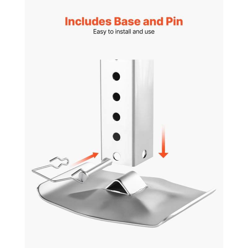 Viidennen pyörän asuntovaunun etujalka Q235A-teräs 2722 kg musta