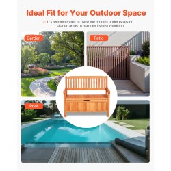 Ulkosäilytyspenkki kuusipuinen säänkestävä 125 l säilytystila kahdelle