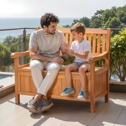 Ulkosäilytyspenkki kuusipuinen säänkestävä 125 l säilytystila kahdelle