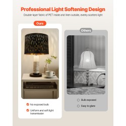 Lampunvarjostin TC-kangas PET rautarunko 330x330x250 mm 2 kpl E27-yhteensopiva