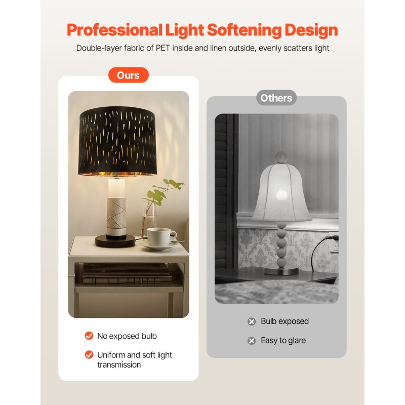 Lampunvarjostin TC-kangas PET rautarunko 330x330x250 mm 2 kpl E27-yhteensopiva