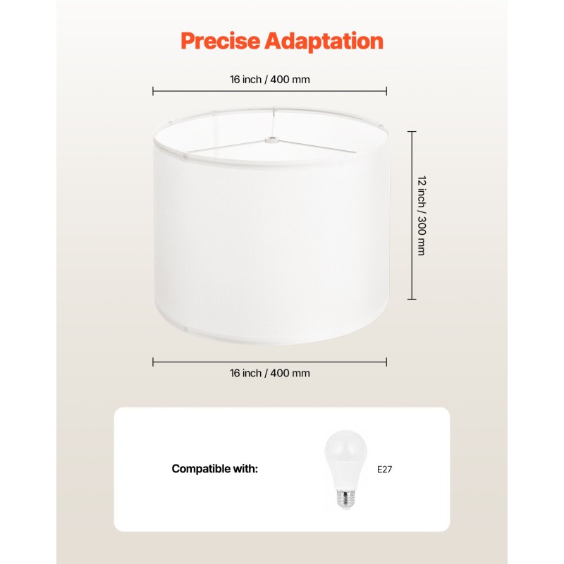 Lampunvarjostimet 2 kpl pellava-PVC rautarunko 400×400×300 mm E27-yhteensopiva