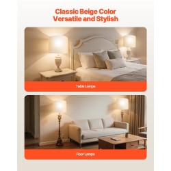 Lampunvarjostimet 2 kpl pellava-PVC rautarunko 400×400×300 mm E27-yhteensopiva