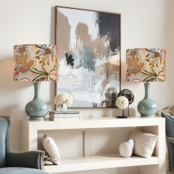 Lamppuvarjostin rumpumallinen pellava muovi teräsrunko 2 kpl 33x33x25 cm