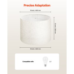 Rummunmuotoinen pellavavarjostin pellava 400x400x300 mm 2 kpl pöytä- ja jalkalamppuihin