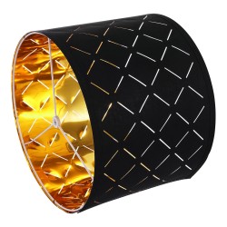 Rumpuvarjostin 2 kpl TC kangas rautarunko musta ulkopinta kultainen sisäpinta E27 kanta