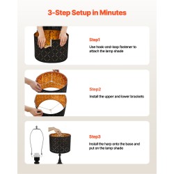 Rumpuvarjostin 2 kpl TC-kangas rautarunko musta ulkopinta kultainen sisäpinta E27-kanta