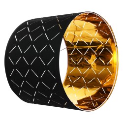 Rumpuvarjostin 2 kpl TC-kangas rautarunko musta ulkopinta kultainen sisäpinta E27-kanta