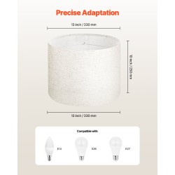Lampunvarjostinsarja pellavakankainen 330x330x250 mm 2 kpl pöytä- ja riippuvalaisimiin