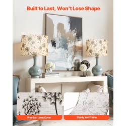 Lampunvarjostimet rumpumuotoiset pellavakankaiset rautarunko 330x330x250 mm 2 kpl