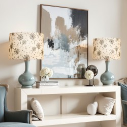 Lampunvarjostimet rumpumuotoiset pellavakankaiset rautarunko 330x330x250 mm 2 kpl