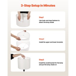 Rumpumallinen pellavavarjostin 2 kpl 330×330×250 mm teräsrunko muovinen sisäpinta yhteensopiva yleisiin lampunkantoihin