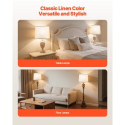 Pellavavarjostinsetti 2 kpl valkaistua pellavaa ja muovia mustareunaiset 290×320×245 mm