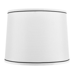 Pellavavarjostinsetti 2 kpl valkaistua pellavaa ja muovia mustareunaiset 290×320×245 mm