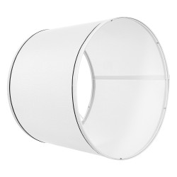 Pellavavarjostinsetti 2 kpl valkaistua pellavaa ja muovia mustareunaiset 290×320×245 mm