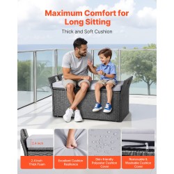 Ulkosäilytyspenkki muovirottinki seosteräsrunko 104 x 45 x 52 cm kahdelle