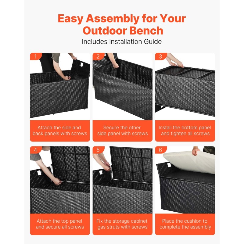 Ulkosäilytyspenkki PE-rottinki Q235-seosteräs 340 l kahdelle vaaleanharmaa