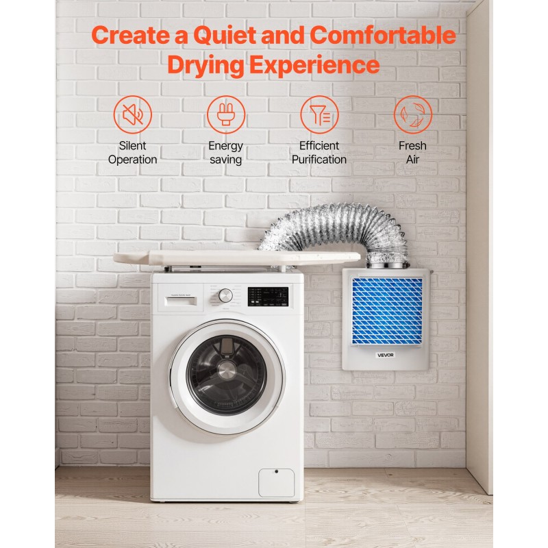 Poistoilmasarja kuivausrummulle sisäkäyttöön ABS-muovinen 99 mm neljällä vaihtotyynyllä