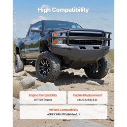 9-osainen nokka-akseli ja työntötankosarja harmaasta valuraudasta 1999–2013 GM Gen3/4 lava-autoihin LS 4.8–6.2L