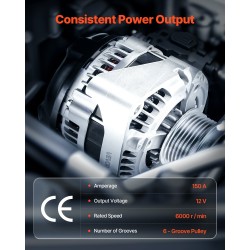 Auton laturi 150 A puhdas kuparikela alumiinirunko suora vaihtolaite