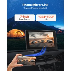 Autoradio 7-tuumainen kosketusnäyttöinen langaton CarPlay Android Auto peruutuskamera 12V-yhteensopiva