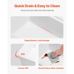 Keittiöallas tulenkestävästä savesta 84 cm syvä maatilatyylinen valkoinen kaksinkertainen lasitepinta