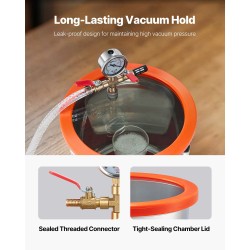 Tyhjiökammio ja yksivaiheinen tyhjiöpumppu ruostumatonta terästä 11.36 litraa