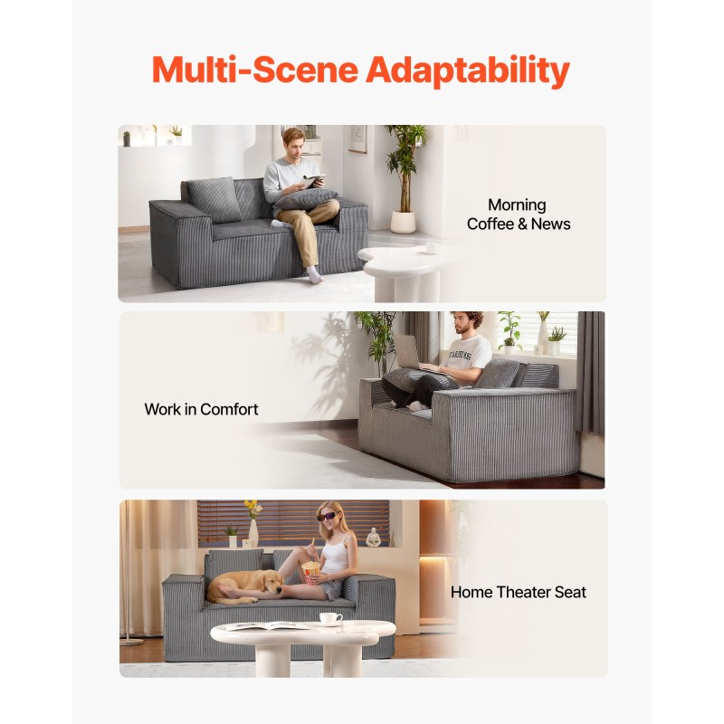 Kaksipaikkainen vakosamettisohva leveys 160 senttimetriä harmaa taskujousitus ilman kokoamista