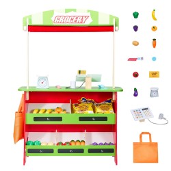 Kaksipuolinen MDF leikkikauppa kauppakoju ja nukketeatteri yli 3 vuotiaille 69 5 33 5 102 8 cm