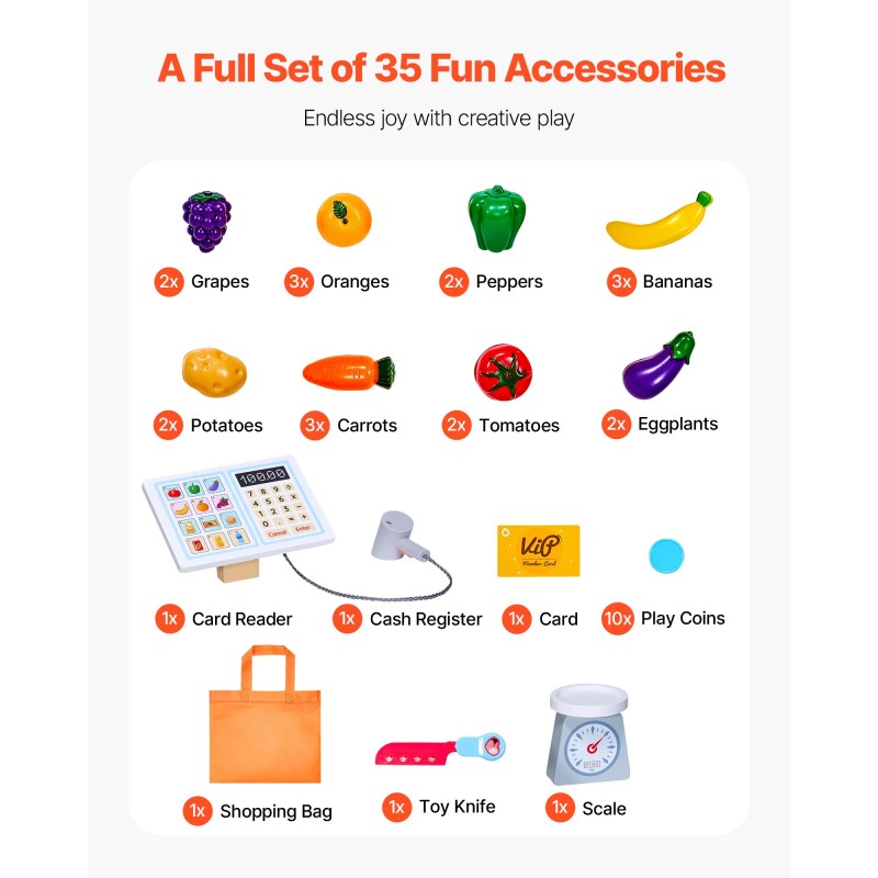 Kaksipuolinen MDF-leikkikauppa kauppakoju ja nukketeatteri yli 3-vuotiaille 69,5×33,5×102,8 cm