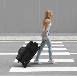 Keilapallolaukku 3 pallolle 600D Oxford-kangas PVC-pinnoite pyörällinen teleskooppikahva kenkäosasto kokoon US16 asti