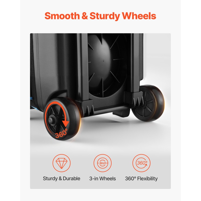 Keilapallolaukku 3 pallolle 600D Oxford PVC-vesitiivis pyörillä kenkäosastolla