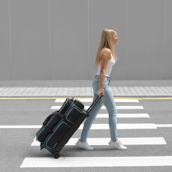 Keilapallolaukku 3 pallolle 600D Oxford PVC-vesitiivis pyörillä kenkäosastolla