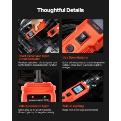 Ajoneuvojen virtapiiritesteri 5 testitilaa TFT värinäyttö fosforipronssikoetin ABS-kuori 6 m jatkokaapeli