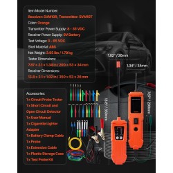 Ajoneuvojen virtapiiritesteri 5 testitilaa TFT värinäyttö fosforipronssikoetin ABS-kuori 6 m jatkokaapeli