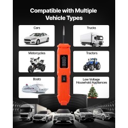 Ajoneuvojen piirientesteri ABS-kuorinen 6–36 V DC 4 m kaapelilla LED-näytöllä