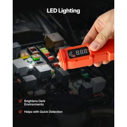 Virtapiiritesteri ajoneuvoille muovikuori 3,5 metrin kaapeli 3–72 voltin LED-näytöllä