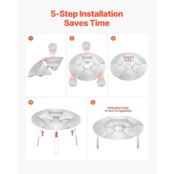 Tulipesän lämmönheijastin 304 ruostumatonta terästä halkaisija 685 mm korkeus 254 mm