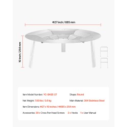 Tulipesän lämmönheijastin 304 ruostumatonta terästä halkaisija 685 mm korkeus 254 mm