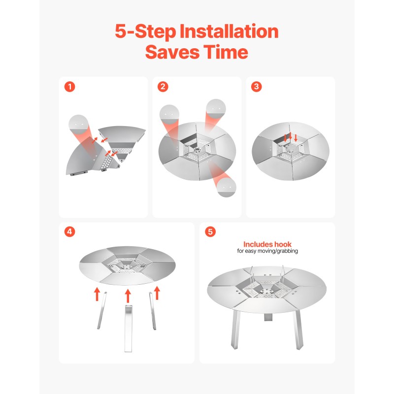 Pyöreä tulisijan lämpösuoja valmistettu 304-ruostumattomasta teräksestä halkaisijaltaan 508 mm